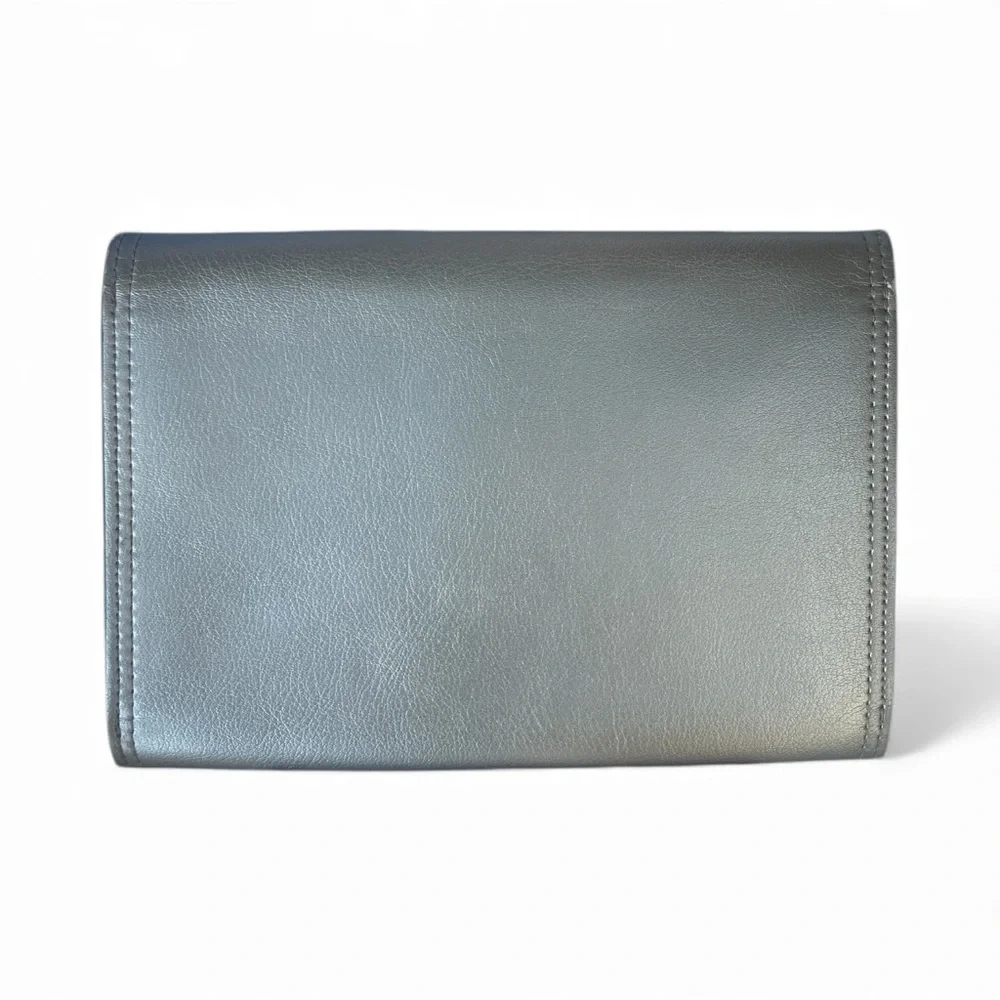 Elegant Gold Tone Faux Leather‎ Clutch with Magnet Closure